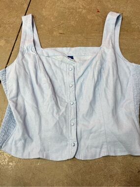 Old Navy Light Blue Button-Front Square-Neck Camisole